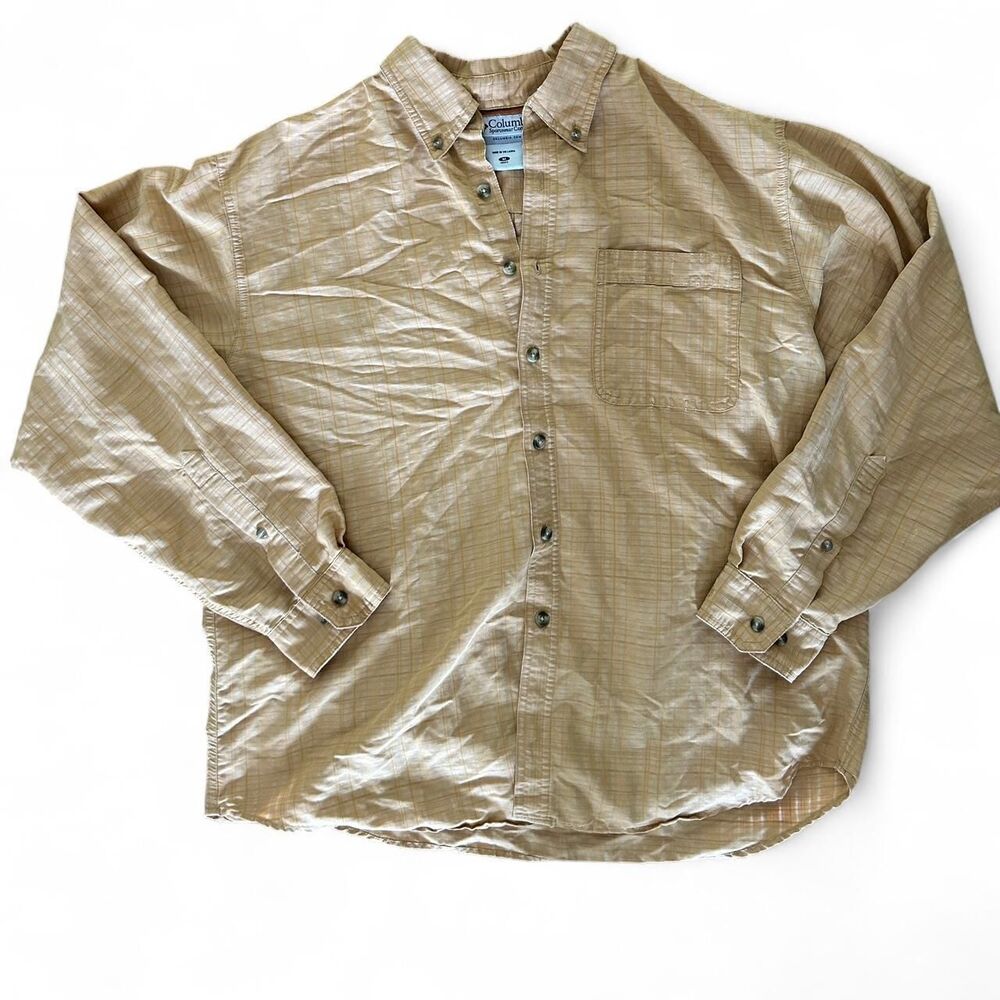 Columbia Sportswear yellow button up shirt Size